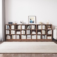 Bookshelf Low Cabinet Storage Rack Wall-Mounted Home Storage Cabinet Grid Cabinet Bookcase Solid Woo