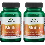 Swanson Biotin 10000 mcg 60 Kapsul (2 Pek)