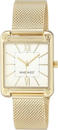 Nine West Womens Mesh Bracelet Watch Gold