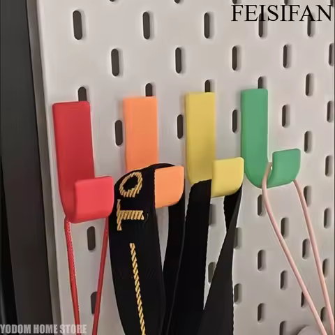 7Pcs Rainbow Widened Pegboard Hooks Fit For IKEA Skadis Hole Board Key Hanger Organizer Accessories