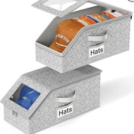Stackable Hat Storage Box Large Capacity Cap Organizer For Closet Storage