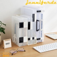 JENNIFERDZ A4 File Box, Transparent Portable a5 Organize The Box, Document Case Folder Durable Simpl