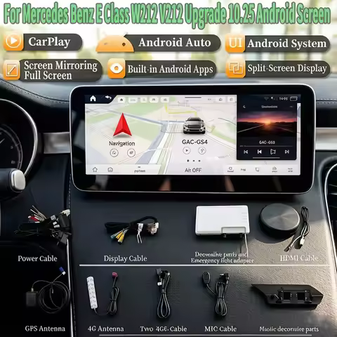 For Mercedes Benz E-Class W212/V212 10.25" Android 14 Screen Upgrade Wireless CarPlay/Android Auto B