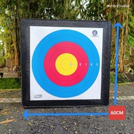 ARCHERY ALL BLACK PE FOAM TARGET BUTT DIMENSION 60CM X 15CM + FREE  POLYESTER/WATERPROOF TARGET FACE