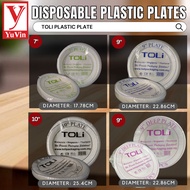 Disposable Plate Plastic/PP Plate / 7 / 9 /10 Inch Plastic Plate / Pinggan Plastik Pakai Buang Toli