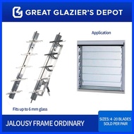 ∴ ❆ ✅ Jalousie Frame Ordinary 11 Blades - 16 Blades for Louver Window 1 Pair Mill Finished Aluminum