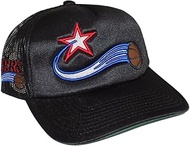 Mitchell & Ness Philadelphia 76ers Logo Remix Trucker Mesh Snapback Adjustable Hat Cap - Black