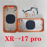 Rear Housing XR like 17 Pro With Free Gifts,XR DIY 17 Pro Back Housing+Middle Chassis Frame For iPho