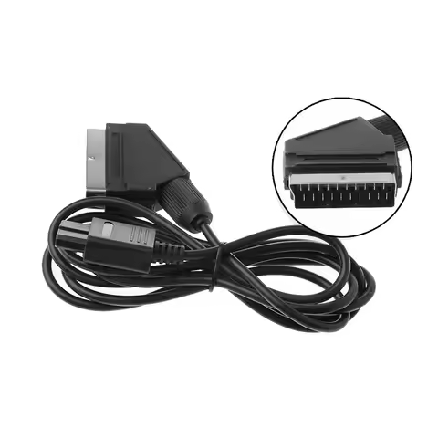 RGB SCART AV Cable Lead Cord for SNES Gamecube N64 PAL Version Console Retro Gaming Black