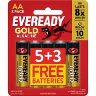 EVEREADY Gold Batteries AA 5's Free 3's