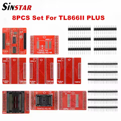 8pcs/lot Original Adapters TSOP32 TSOP40 TSOP48 SOP44 SOP56 Adapter kit for MiniPro TL866 TL866A TL8