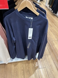 Uniqlo เสื้อยืดคอกลมผู้ชาย/ผู้หญิง (แขนยาว) 450177หน่วยงานจัดซื้อทำประหนึ่งว่าในประเทศ UNIQLO [UNIQL
