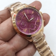 Women's Watch FL BQ3036 Modern Courier Midsize Chronograph Purple Dial Rosegold Steel