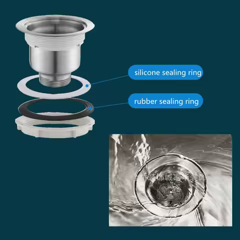 2Pcs Silicone Seal Washer Gasket For Franke Basket Strainer Plug Kitchen Sink Drain Rubber Gasket Co