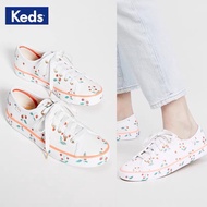 Keds 2022 New Style Rifle paper Co-Branded Summer Leather Print Casual All-Match White Shoes Lace-Up Women's Wedding Shoes