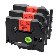 3pcs 9mm TZe-421 Compatible Brother label tape black on red