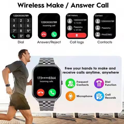 2025 New Smartwatch 0.25 inch Ultra-thin Bluetooth Call Health Monitor Watch IP68 Waterproof 100 Spo