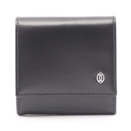 【二手】卡地亞 Pasha 女士零錢包，黑色皮革，二手