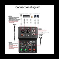 TEYUN Q-12 Sound Card Audio Mixer Sound Board Console Desk System Interface 4 Channel 48V Power Ster