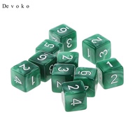 [Devoko] 10pcs Six Sided Dice D6 Dice D&D RPG Board TRPG Game Lovers Gifts Black
