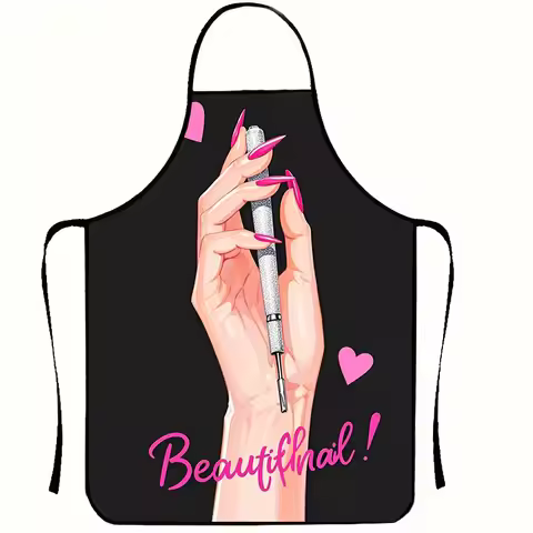 Ins Style Nail Artist Apron, Stain-Resistant & Durable, Suitable for Home & Salon Use