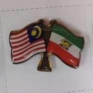 [IRAN & MALAYSIA]  FLAG IRAN MALAYSIA 2026 with epoxy with COLLAR PIN IRAN SAVE IRAN WE LOVE IRAN BE