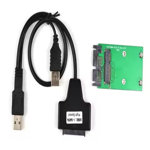 Mini PCIe mSATA 3x5 SSD to 1.8" micro SATA Adapter card + USB micro SATA cable 7+9PIN 13PIN USB TO S
