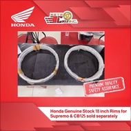 Honda 18 inch Rims for Supremo & CB125 sold separately