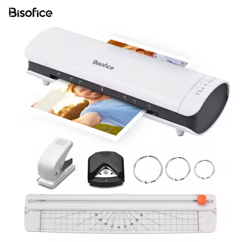 Bisofice SL988 Desktop Laminator Machine Set A4 Size 6IN1 Multifunctional Hot & Cold Lamination for 