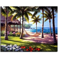 DIY magic round diamond painting diamond painting full diamond seaside cottage hand diy. beads painting