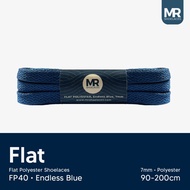 MR Shoelaces FP40 Endless Blue Flat Shoelaces 7mm 90cm-200cm