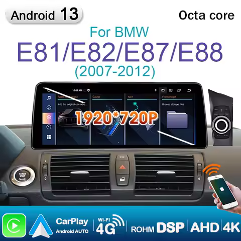 Android 13 Car Radio Car Stereo 2 DIN For BMW E81 E82 E87 E88 2007-2012 Android AUTO Carplay Bluetoo