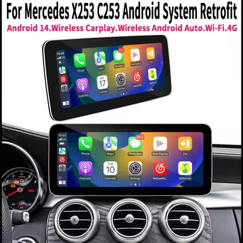Carplay Android Auto Wireless Android 14 Bluetooth 5.0 Wi-Fi Navigation 360 Backup Cameras for Merce