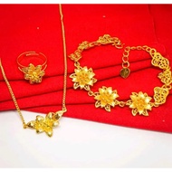 ONE SET OF KENDARI FLOWER JEWELRY, THE LATEST DUBAI JEWELRY, 24K GOLD PLATED