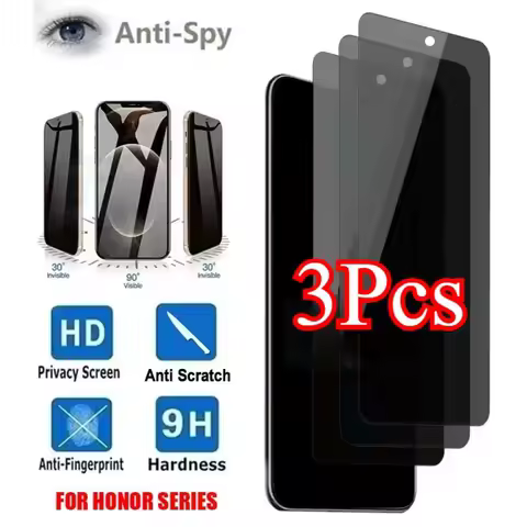 3Pcs Anti-spy Tempered Glass For Honor 400 Pro Lite 300 X70i X60 GT Screen Protector For Honor X8c X