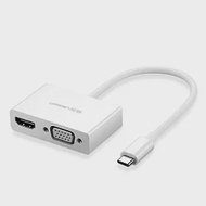 綠聯 Type C轉HDMI+VGA+PD轉換器 白色