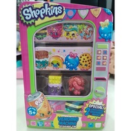 Shopkins Season 1 Vending Machine Storage Tin with purple Cheeky Chocolate and pink Pretz-elle