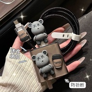 Cho Huawei 40W hình hoa trà Sạc Bìa Grey nhựa TPU mềm Trường Hợp Android 66W 88W USB Để Loại C Prot