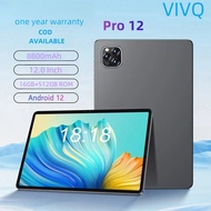 VIVQ Pro12 Tablet 16GB + 512GB Android 12.0 inci tablet layar besar Wifi 5G tablet tablet gaming
