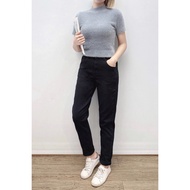 Malon.car Line Hip-Lifting Slim-Fit Pants-Double Button Elastic Denim Trousers Pants Car Jeans Boyfr