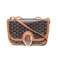 GOYARD 233郵差包25一代棕色PVC銀扣肩背包