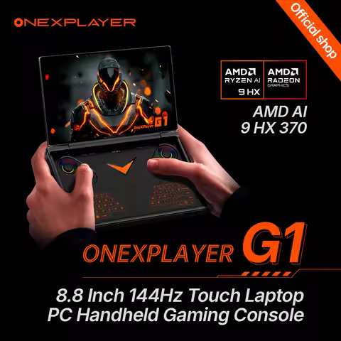OneXPlayer G1 AMD Ryzen AI 9 HX 370 8.8" Mini Gaming Laptop Mobile Office Games Dual-Mode Keyboard P