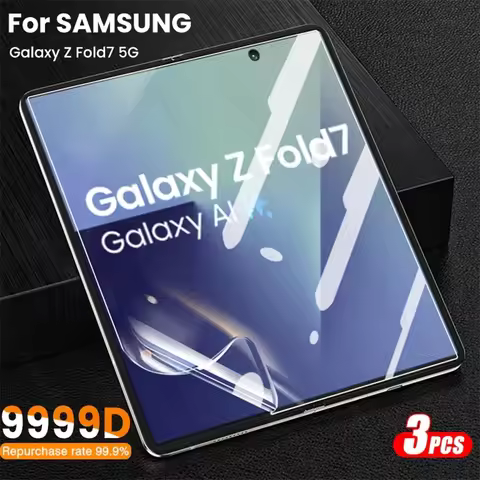 3Pcs 9999D Curved Hydrogel Film for Samsung Galaxy Z Fold7 5G Sumsung ZFold7 Fold 7 2025 Internal Sc