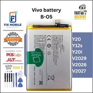 Battery compatible B-O5 for Vivo Y12S Y20 2020 Y20S B-05 BO5 B O5 5000mAh Ori grade high quality bat