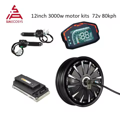 QSMOTOR 12inch v1.4 3000W 72V 80kph Hub Motor with EM150SP Controller Motor Kits for Electric Scoote