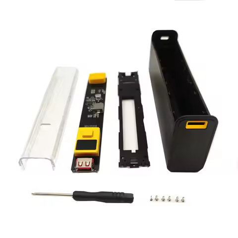 21700 18650 X4 QC3.0 PD22.5W Battery Storage Box Super Fast Charging Power Bank Case Transparent Upp