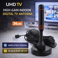 Digital TV Antenna Singapore DVB-T2 | 36dBi High Gain Signal Booster Indoor TV Antenna 3M Cable