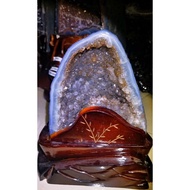 3.2kg 4.15kg(base) rutile gold amethyst cave 小钛晶洞