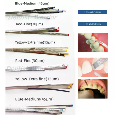 10Pcs Dental Stainless Steel Metal Polishing Stick Polish Strip Sanding Surface Saw Tooth Teeth Whit