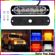 12-24V 6 LED Strobe light truck light Slim Amber Flash Light Bar Car Vehicle Emergency Warning Strobe Lamp